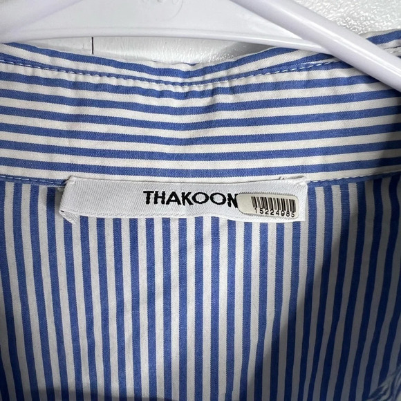 Thakoon- 100% cotton Blue Striped Tie Dress Size 10 - Picture 4 of 10
